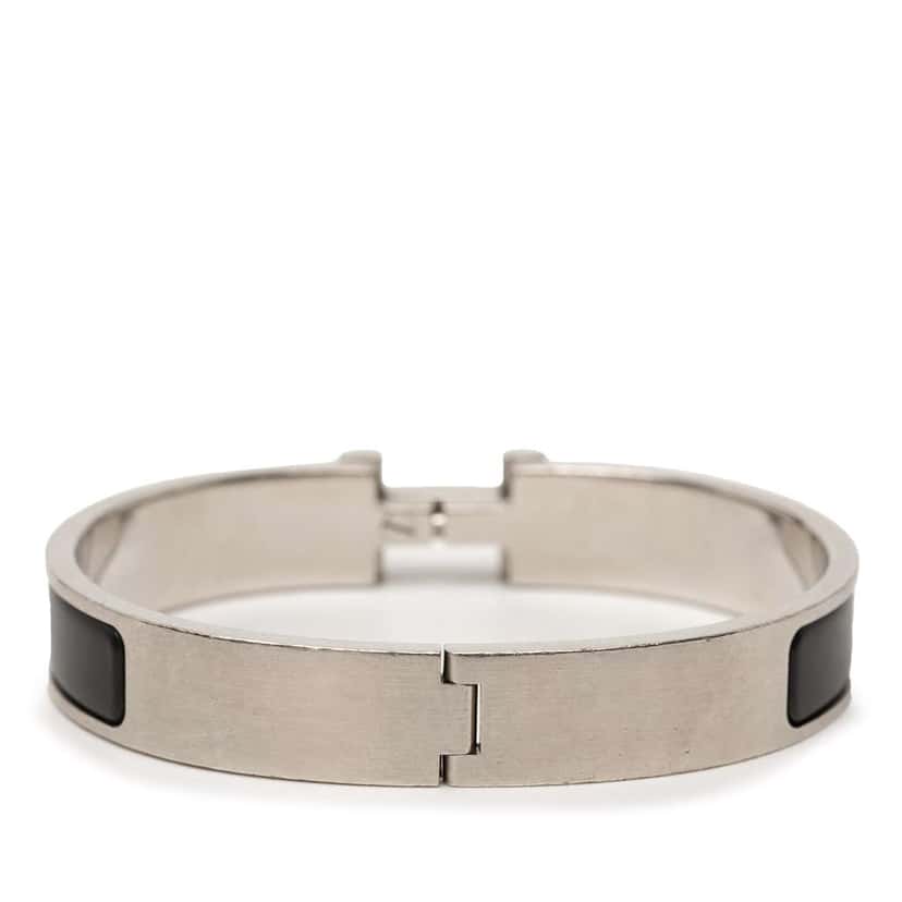 Hermès Narrow Enamel Clic H Bracelet PM Black Very good condition - Inside View