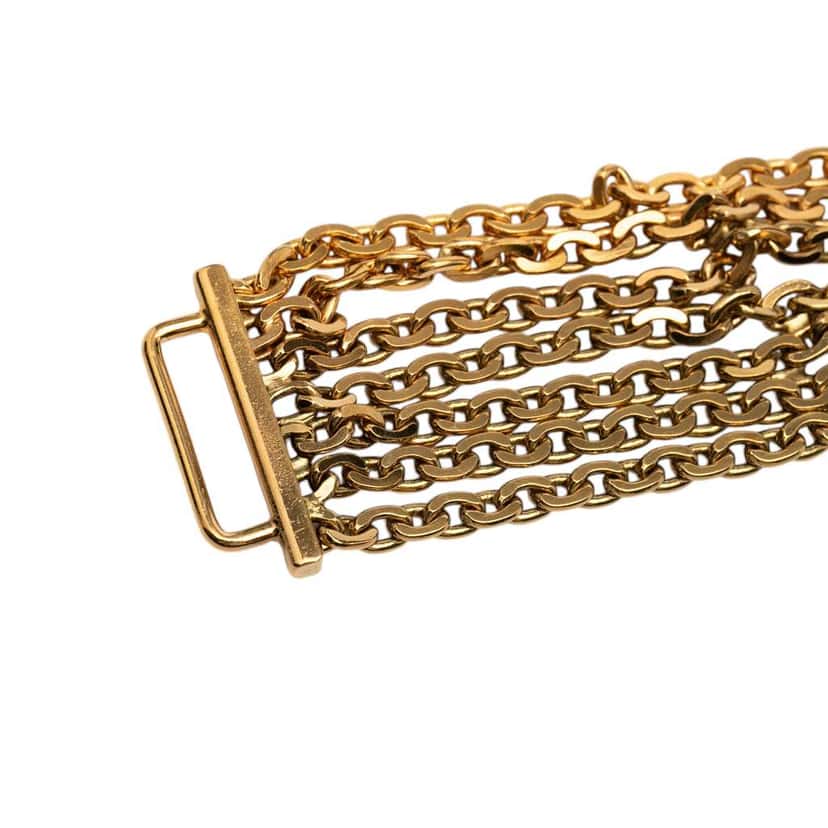 Chanel Gold Plated Multi Chain Logo Belt Gold Metal Very good condition - Model View