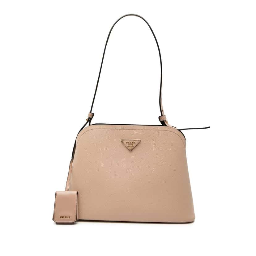 Prada Small Saffiano Cuir Matinee Satchel Brown Leather Very good condition - Front View
