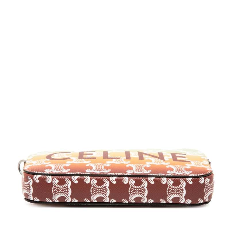 Celine Triomphe Coated Canvas Sunset Logo Horizontal Pouch Brown Canvas Very good condition - Inside View