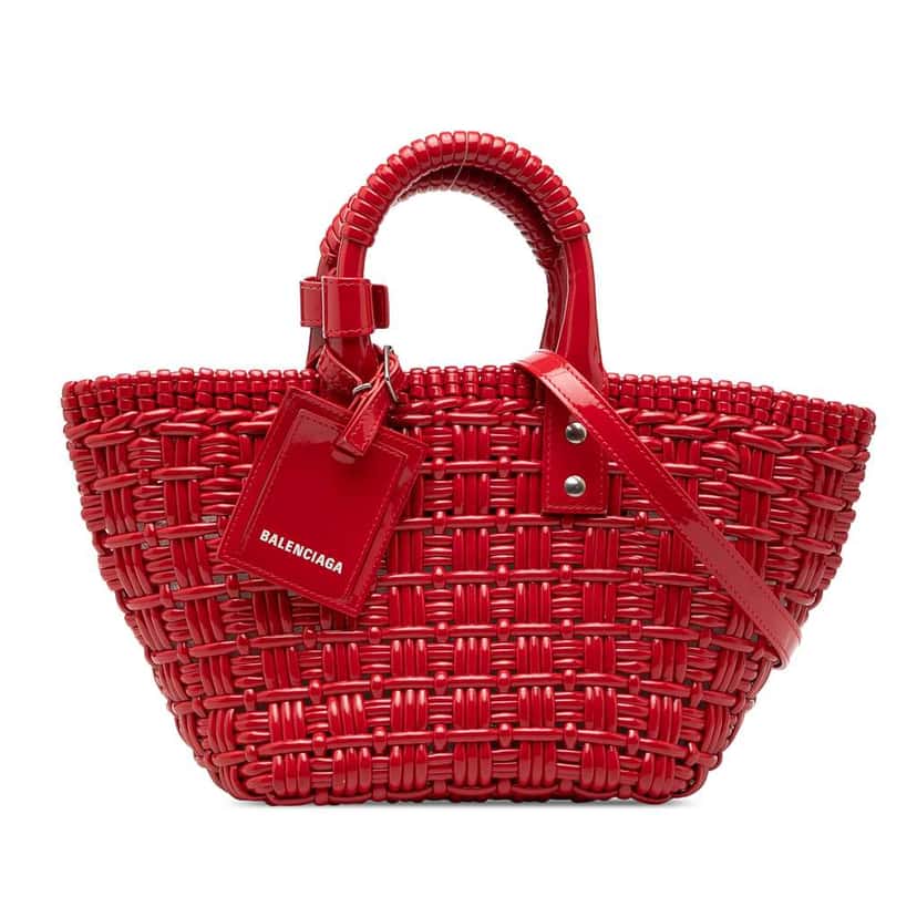 Balenciaga Faux Leather Bistro Panier XS Red Polyester Very good condition - Front View