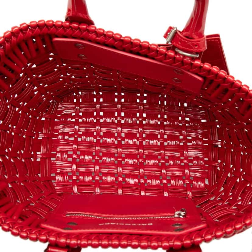 Balenciaga Faux Leather Bistro Panier XS Red Polyester Very good condition - Model View