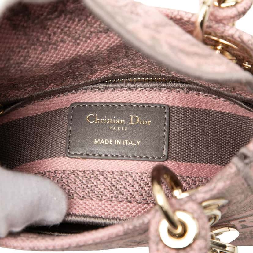 Dior Mini Embroidered Canvas Toile De Jouy Lady D Lite Pink Canvas Very good condition - Box View