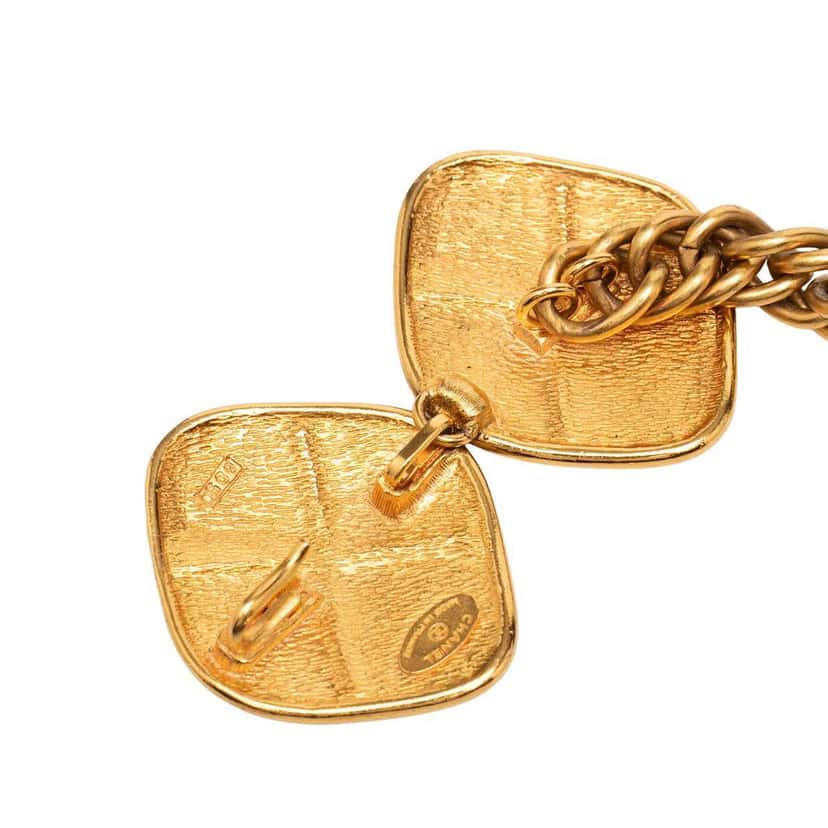 Chanel Gold Plated Quilt Charm Chain Belt Gold Metal Very good condition - Back View