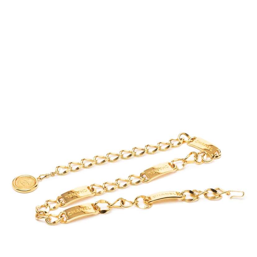 Chanel CC Gold Plated Medallion Chain Belt Gold Metal Very good condition - Back View