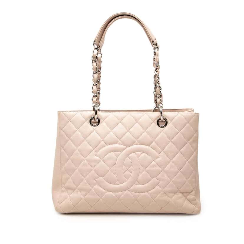 Chanel Caviar Grand Shopping Tote Pink Leather Very good condition - Front View