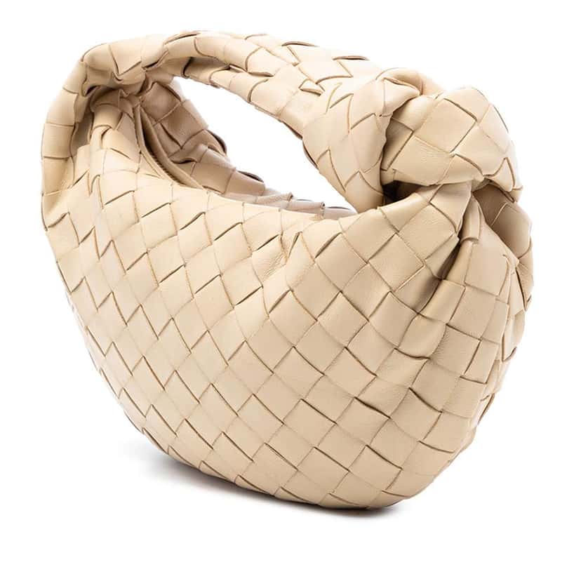 Bottega Veneta Mini Nappa Intrecciato Jodie Beige Leather Very good condition - Back View