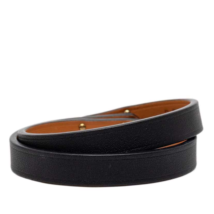Hermès Swift Kelly Double Tour Bracelet T2 Black Leather Very good condition - Inside View