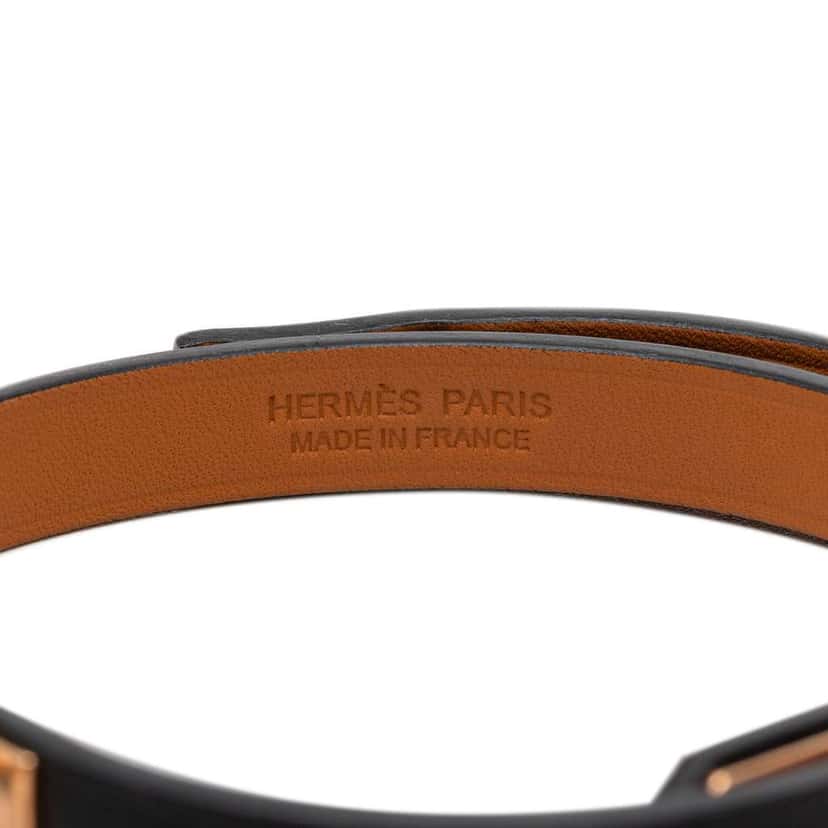 Hermès Swift Kelly Double Tour Bracelet T2 Black Leather Very good condition - Box View