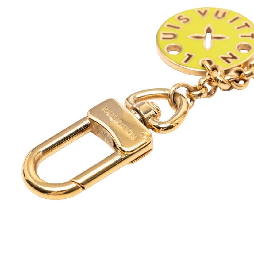 Louis Vuitton Gold Plated Enamel Multicolore Fleur de Monogram Bag Charm and Key Holder Gold Metal Very good condition - Box View