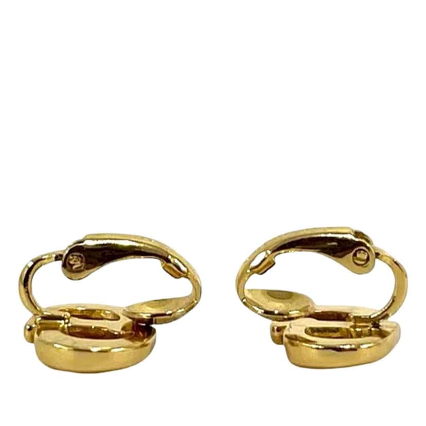 Dior Gold Plated CD Logo Clip On Earrings Gold Metal Very good condition - Box View