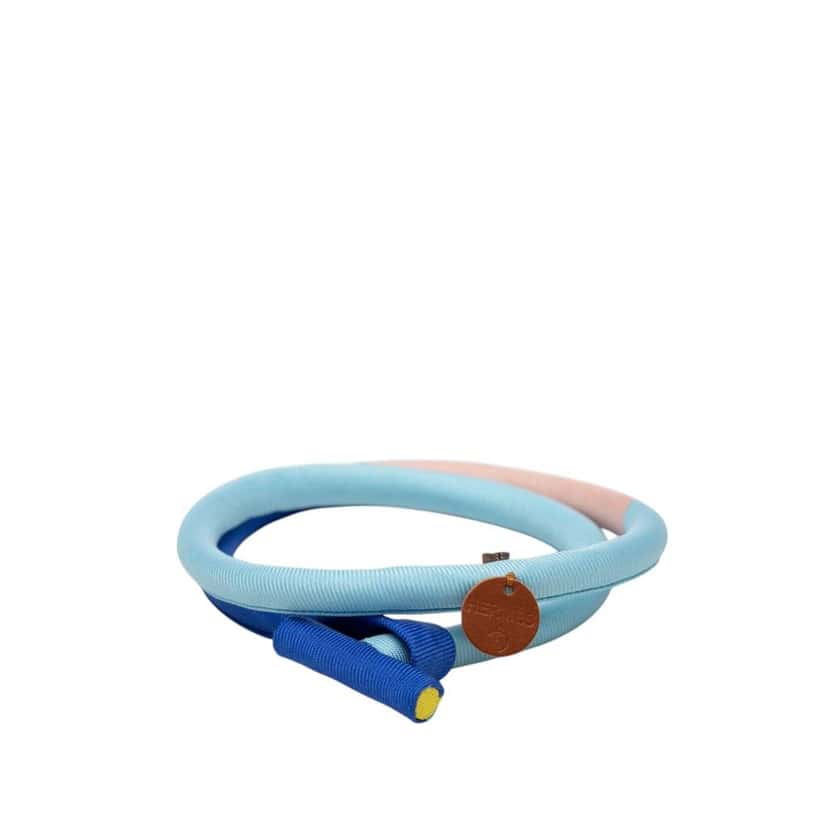 Hermès Silk and Cord Petit H Double Tour Bracelet Blue Silk Never worn - Front View