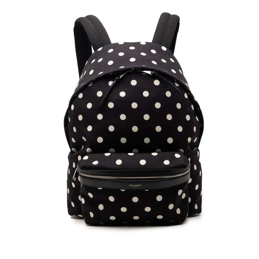 Saint Laurent Canvas Polka Dot City Backpack Black Canvas Very good condition - Front View