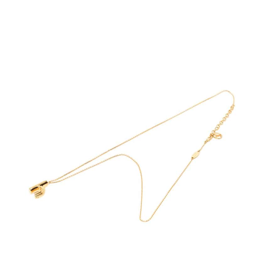 Louis Vuitton Gold Plated LV and Me Letter h Pendant Necklace Gold Metal Very good condition - Front View