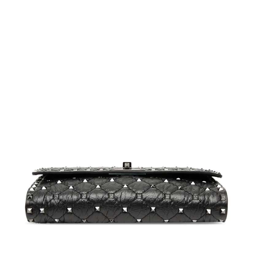 Valentino Quilted Nappa Rockstud Spike Wallet On Chain Black Leather Very good condition - Inside View