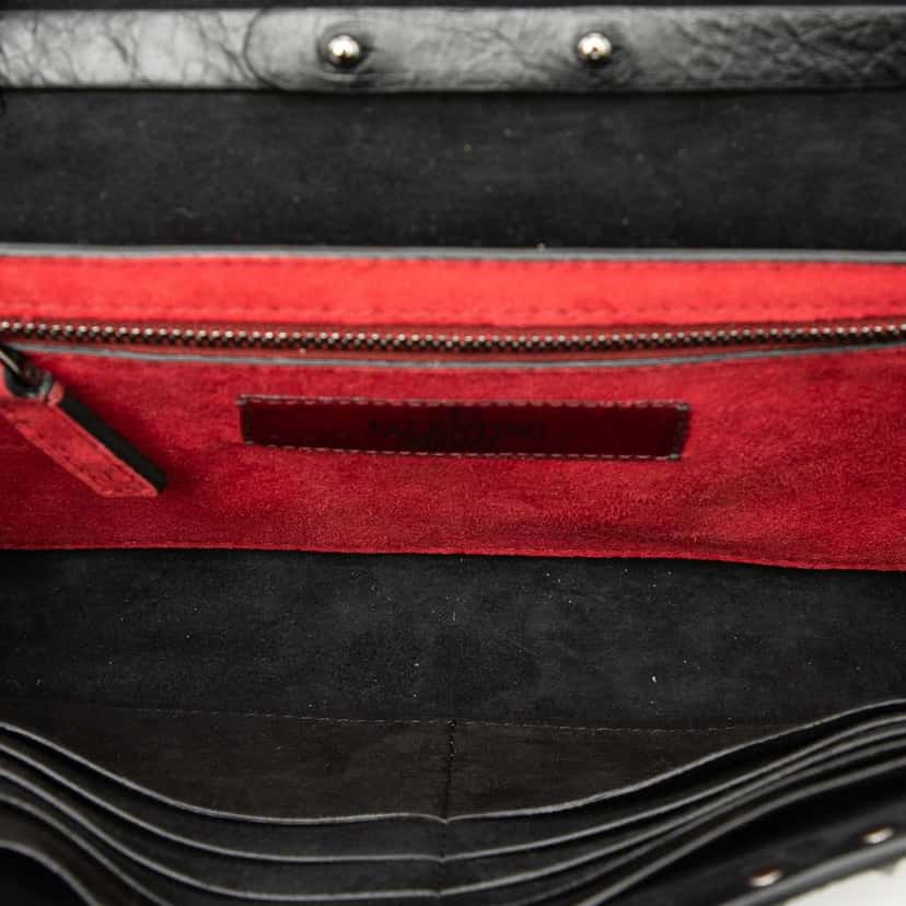 Valentino Quilted Nappa Rockstud Spike Wallet On Chain Black Leather Very good condition - Model View