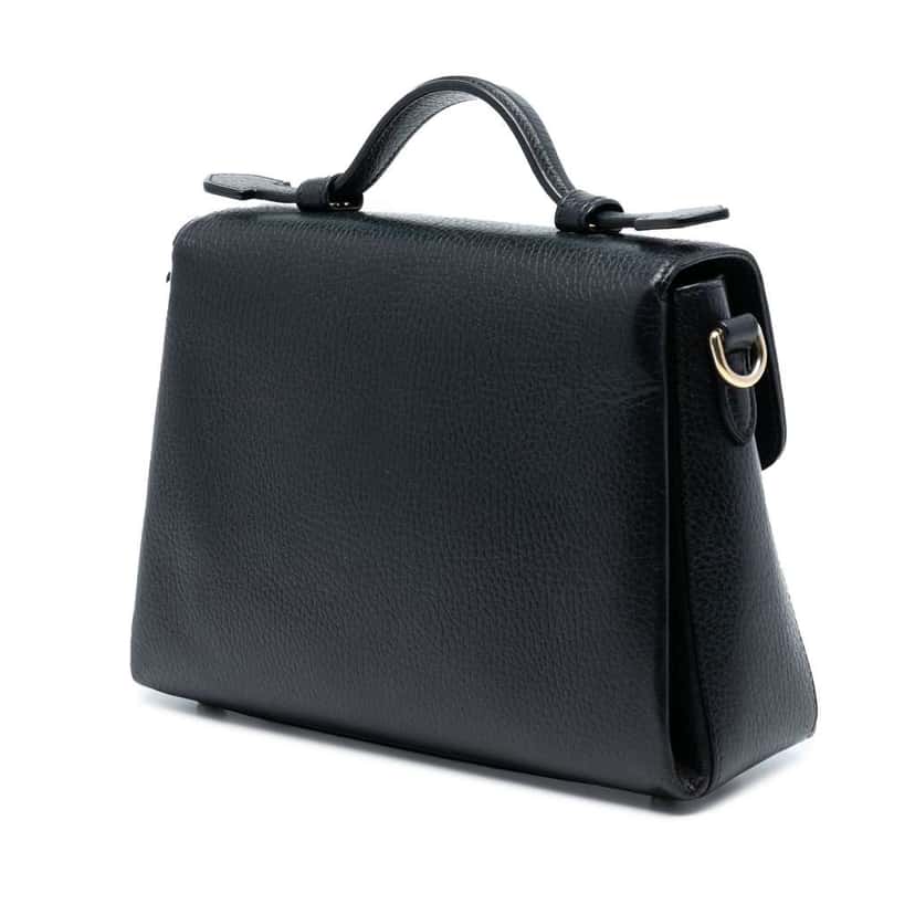 Gucci Small Dollar Calf Interlocking G Satchel Black Leather Very good condition - Back View