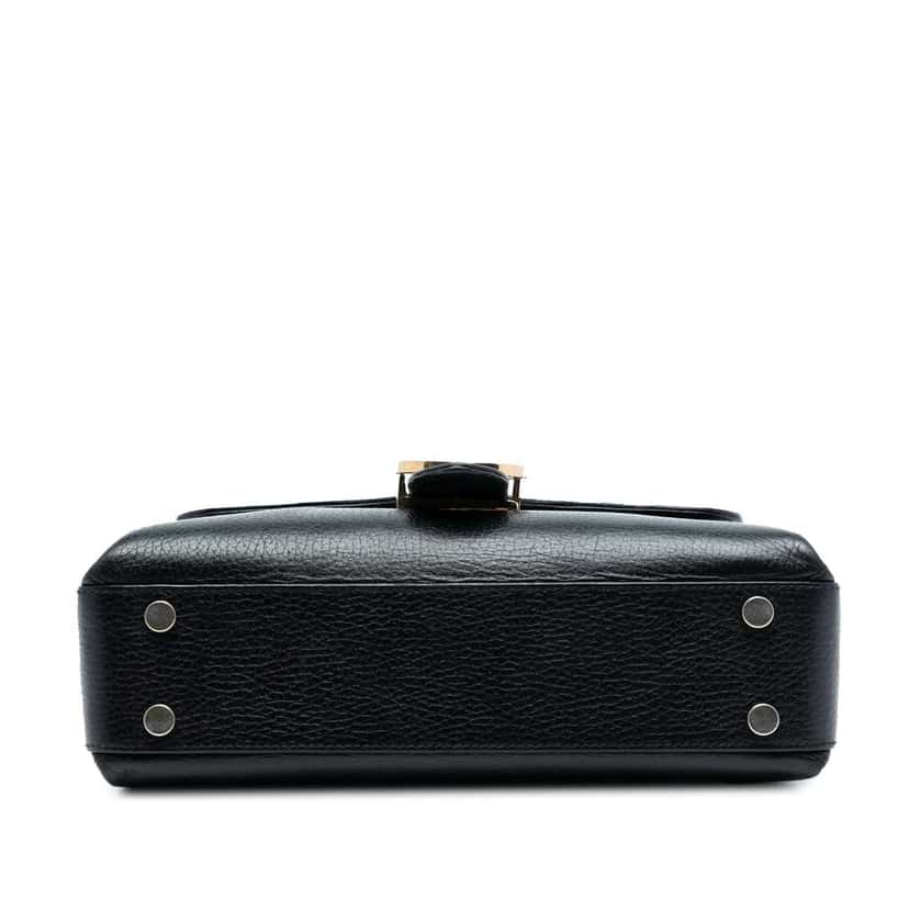 Gucci Small Dollar Calf Interlocking G Satchel Black Leather Very good condition - Inside View