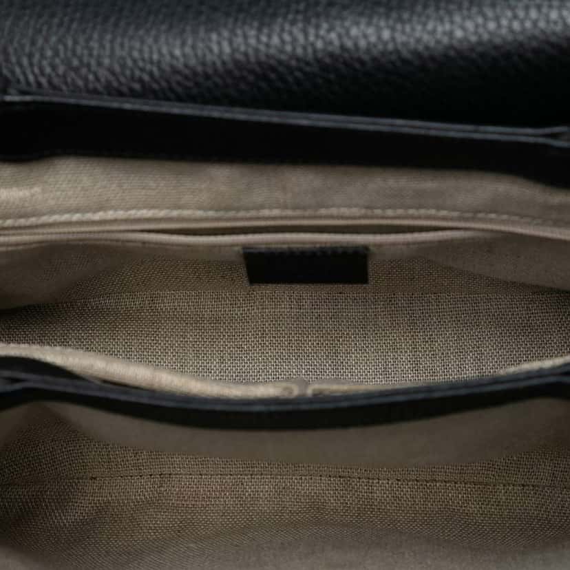 Gucci Small Dollar Calf Interlocking G Satchel Black Leather Very good condition - Model View