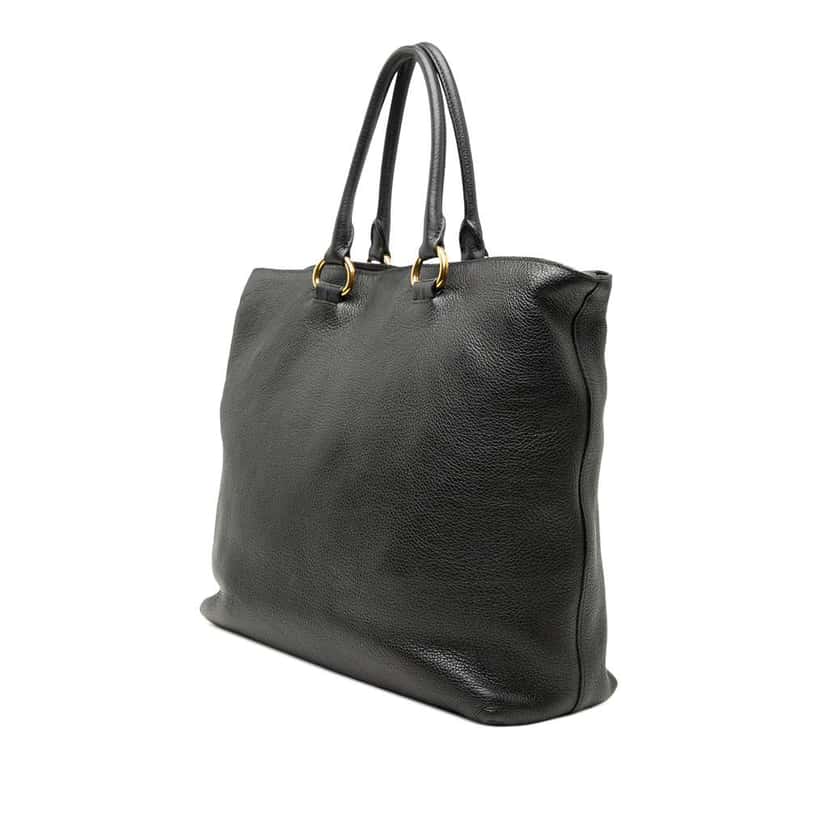 Prada Vitello Phenix Open Convertible Tote Black Leather Very good condition - Back View
