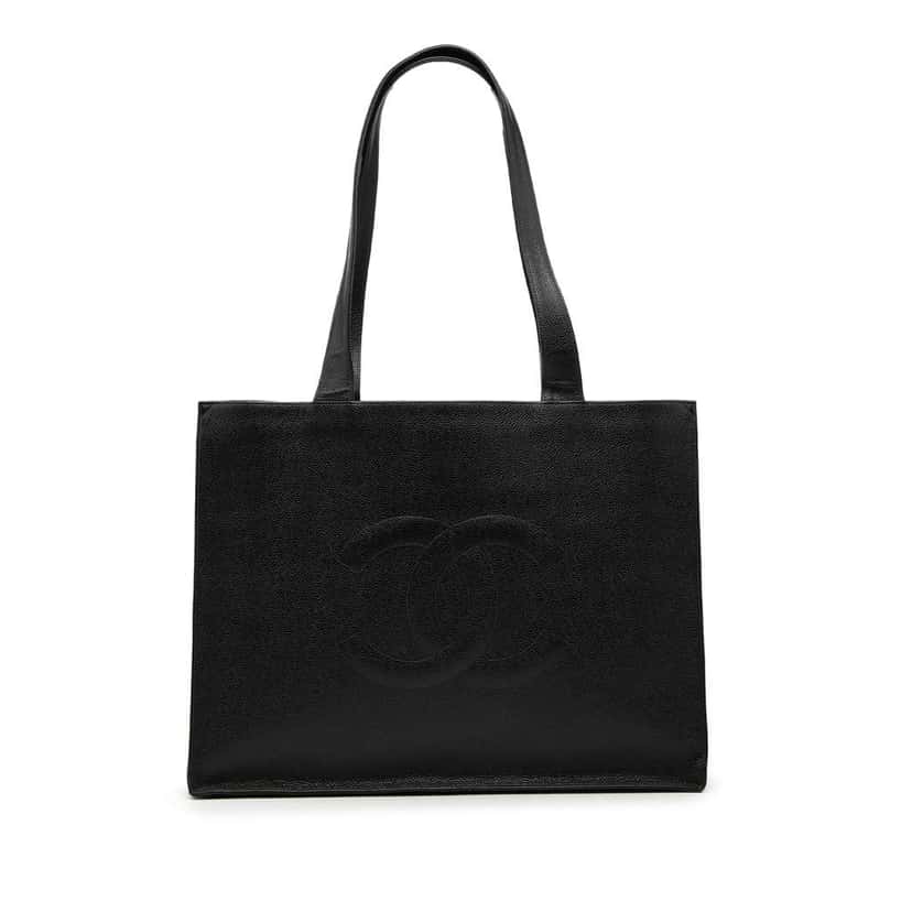 Chanel CC Caviar Tote Black Leather Very good condition - Front View