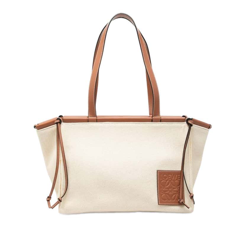 Loewe Small Canvas Cushion Tote Brown Canvas Very good condition - Front View