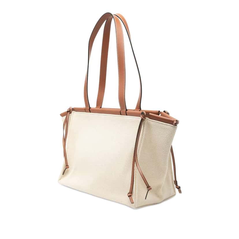 Loewe Small Canvas Cushion Tote Brown Canvas Very good condition - Back View