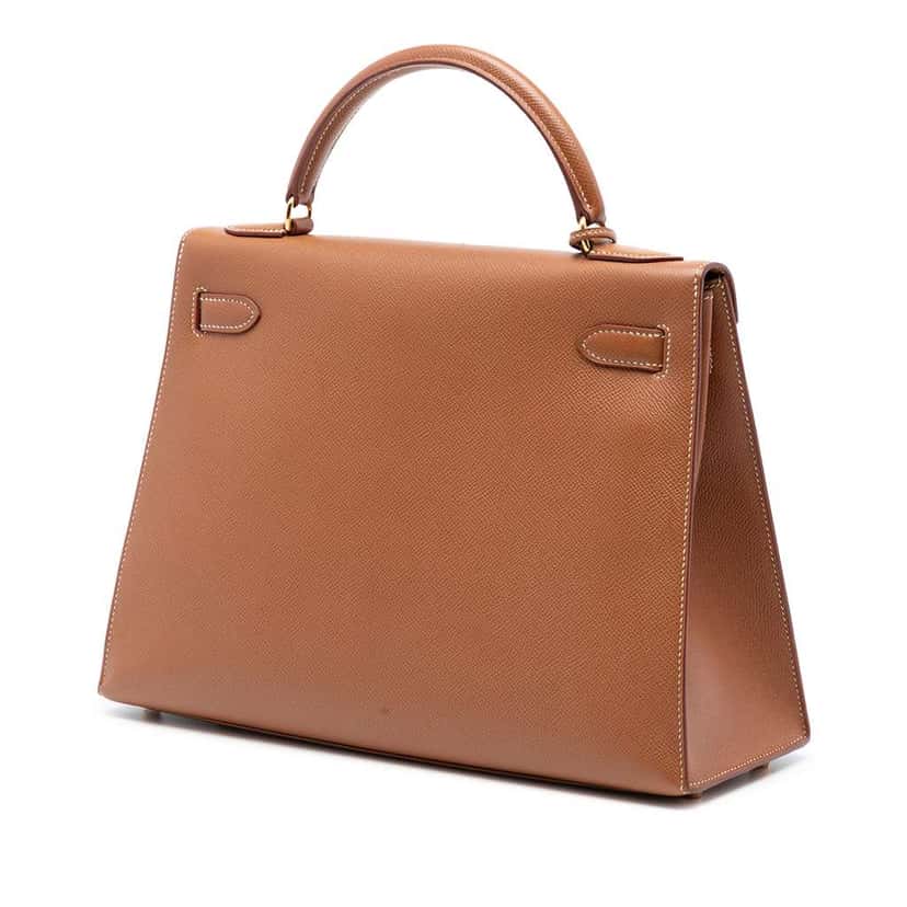 Hermès Courchevel Kelly Sellier 32 Brown Leather Very good condition - Back View