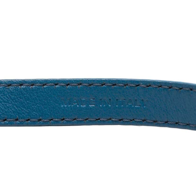 Salvatore Ferragamo Leather Gancini Lock Double Wrap Bracelet Blue Leather Very good condition - Model View