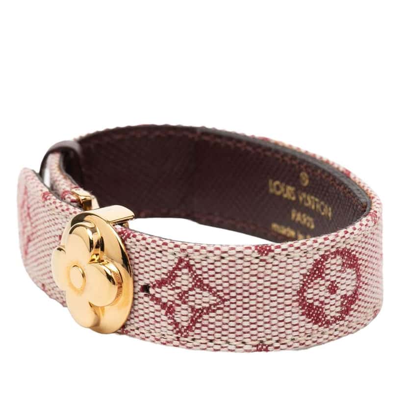 Louis Vuitton Monogram Mini Lin Wish Bracelet Red Canvas Very good condition - Back View