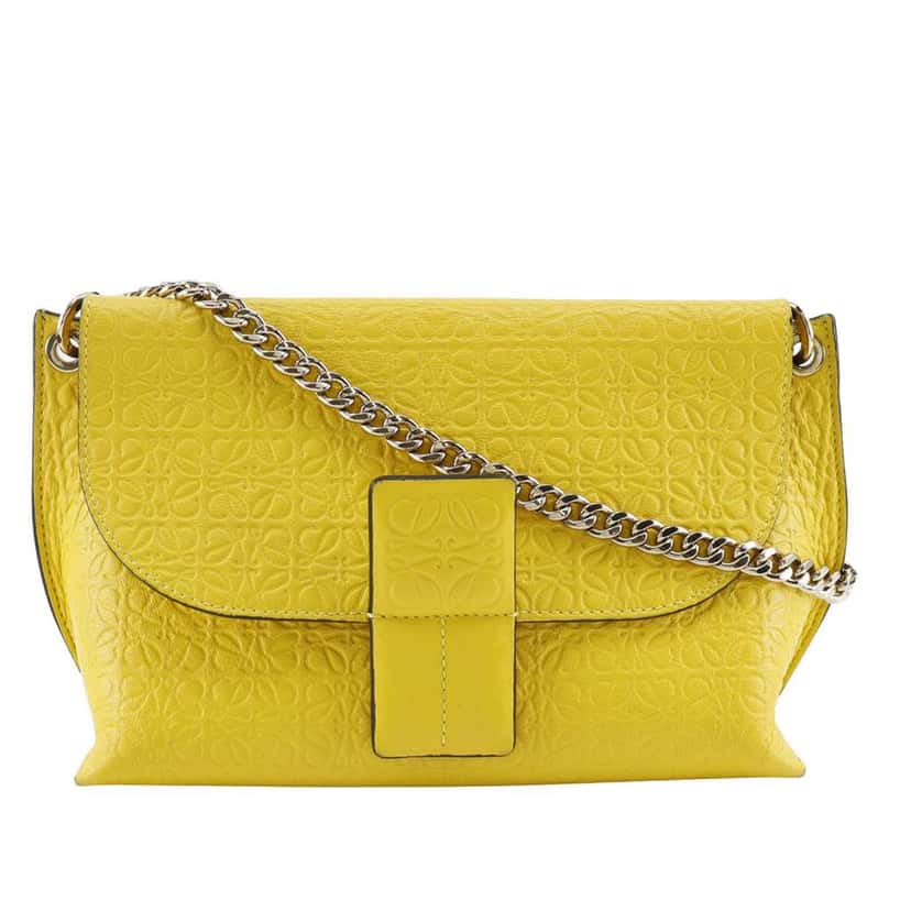 Loewe Leather Repeat Anagram Avenue Crossbody Yellow Leather Very good condition - Front View