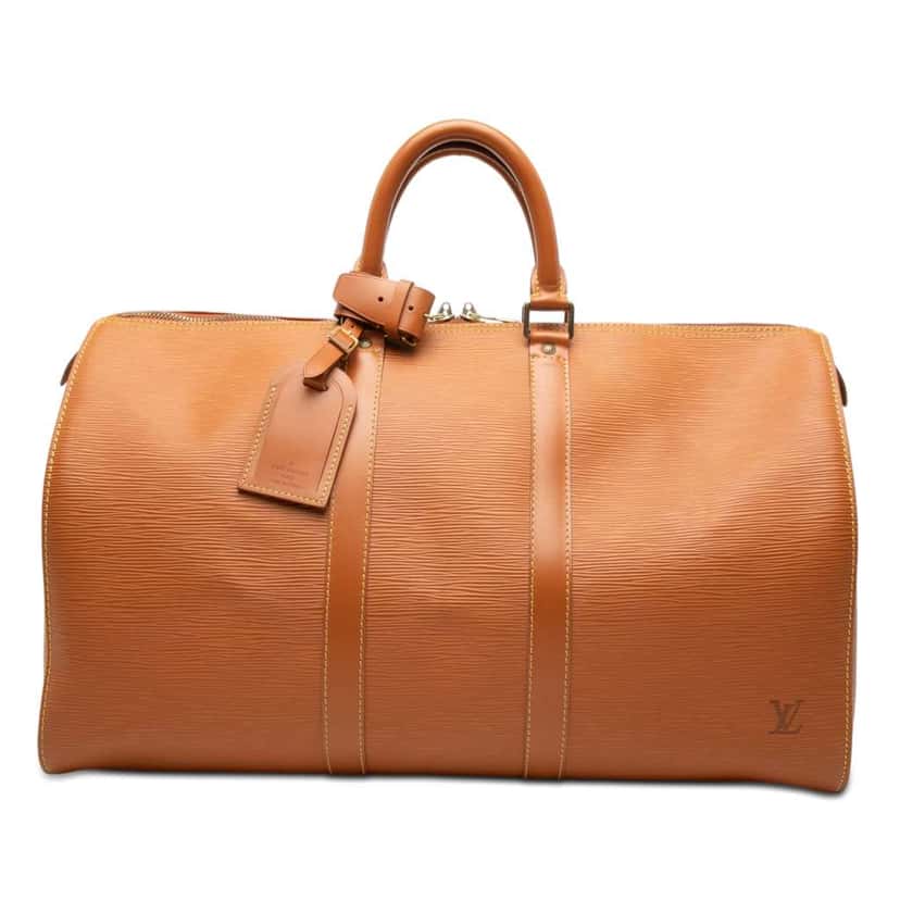 Louis Vuitton Epi Keepall 45 Brown Leather Good condition - Front View