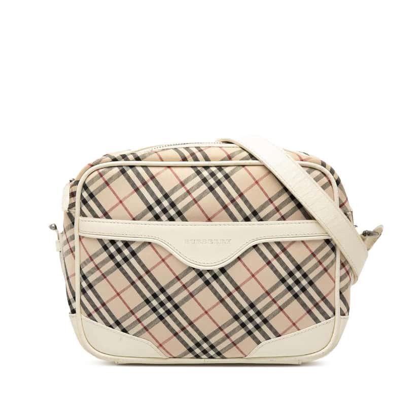 Burberry Nova Check Canvas Crossbody Beige Canvas Very good condition - Front View