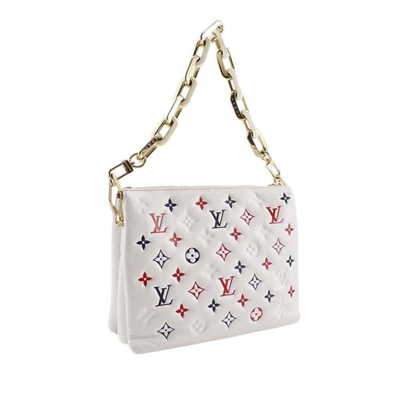 Louis Vuitton Tricolor Monogram Embossed Puffy Lambskin Coussin PM White Leather Very good condition - Inside View