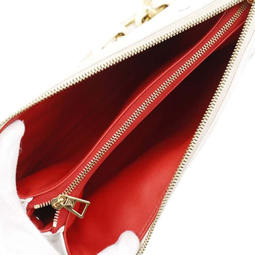Louis Vuitton Tricolor Monogram Embossed Puffy Lambskin Coussin PM White Leather Very good condition - Model View