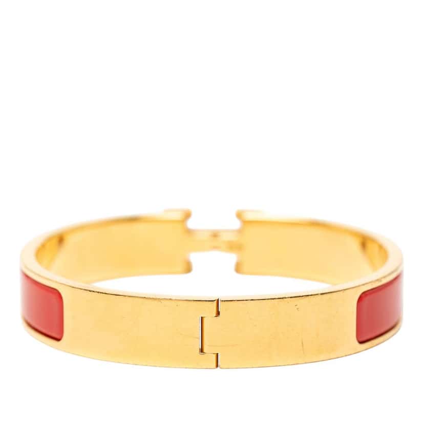 Hermès Narrow Enamel Clic H Bracelet PM Red Very good condition - Inside View