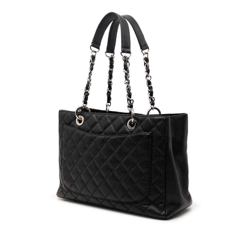Chanel Caviar Grand Shopping Tote Black Leather Very good condition - Back View