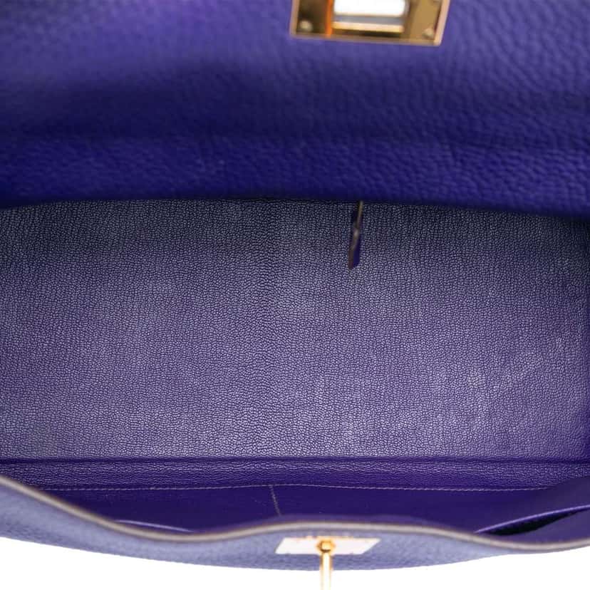 Hermès Togo Kelly II Retourne 35 Purple Leather Very good condition - Model View