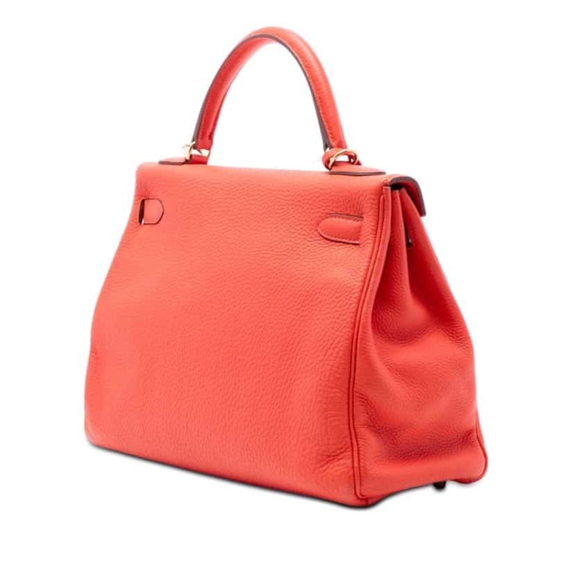 Hermès Togo Kelly II Retourne 32 Orange Leather Very good condition - Back View
