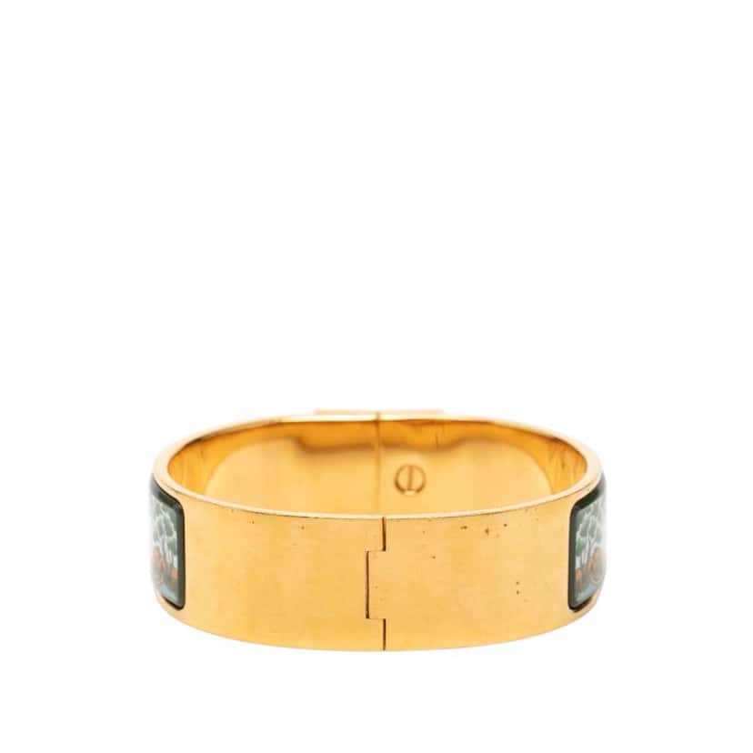 Hermès Wide Enamel Safari Loquet Bracelet PM White Very good condition - Inside View