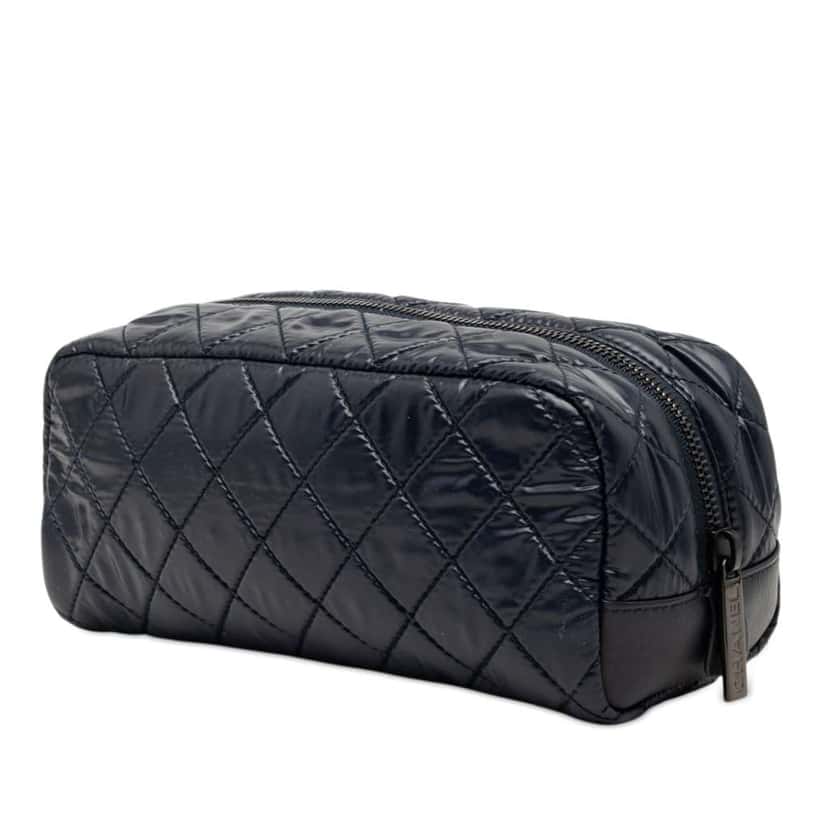 Chanel Quilted Nylon Coco Cocoon Pouch Blue Very good condition - Back View