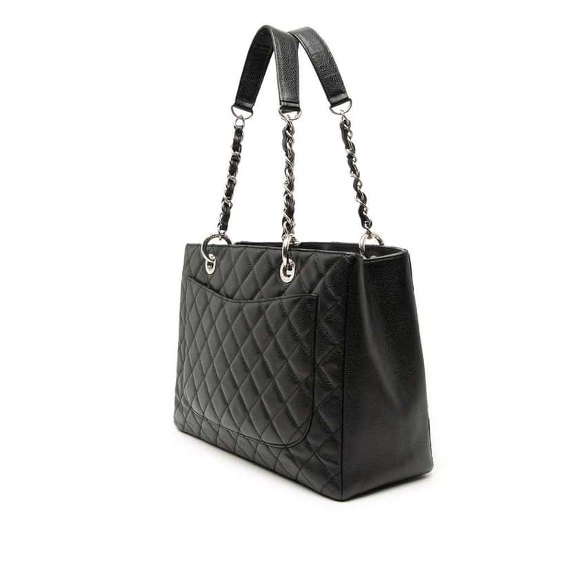 Chanel Caviar Grand Shopping Tote Black Leather Very good condition - Back View