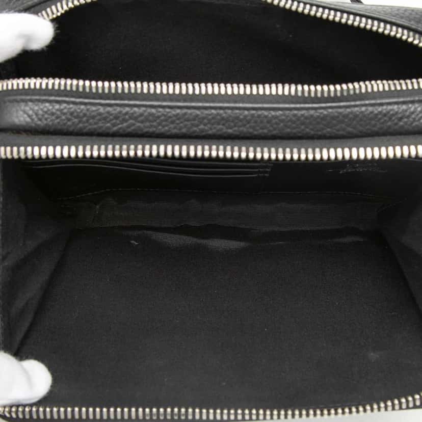 Dior Shawn Stussy Grained Calfskin Double Zip Pouch with Strap Black Leather Very good condition - Model View