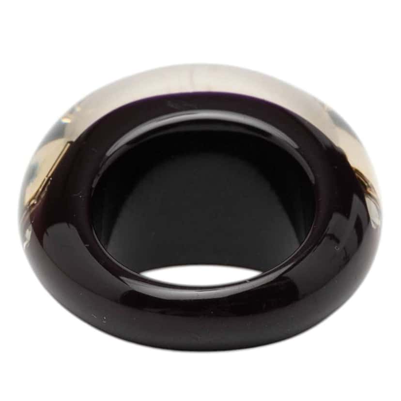 Louis Vuitton Resin and Crystal Monogram Inclusion Ring Black Very good condition - Inside View