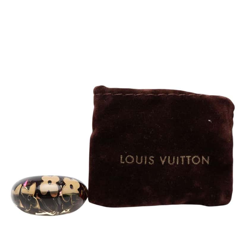 Louis Vuitton Resin and Crystal Monogram Inclusion Ring Black Very good condition - Model View