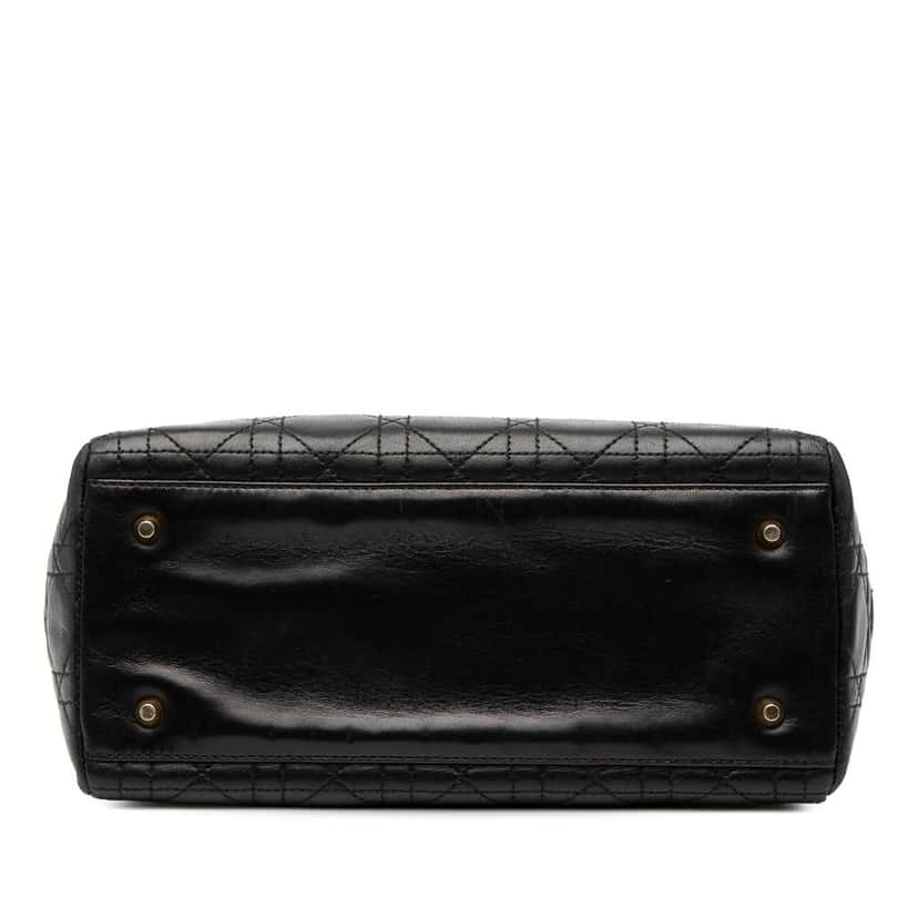 Dior Medium Lambskin Cannage Lady Dior Black Leather Very good condition - Inside View