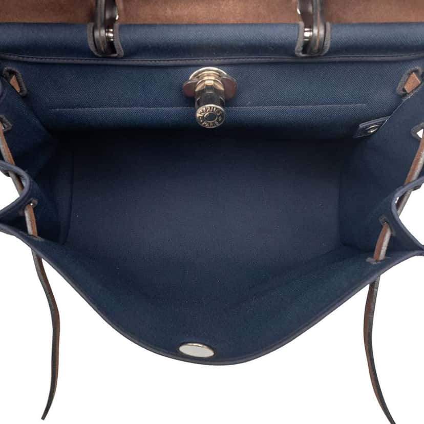 Hermès Toile Herbag Zip 39 Blue Canvas Very good condition - Model View