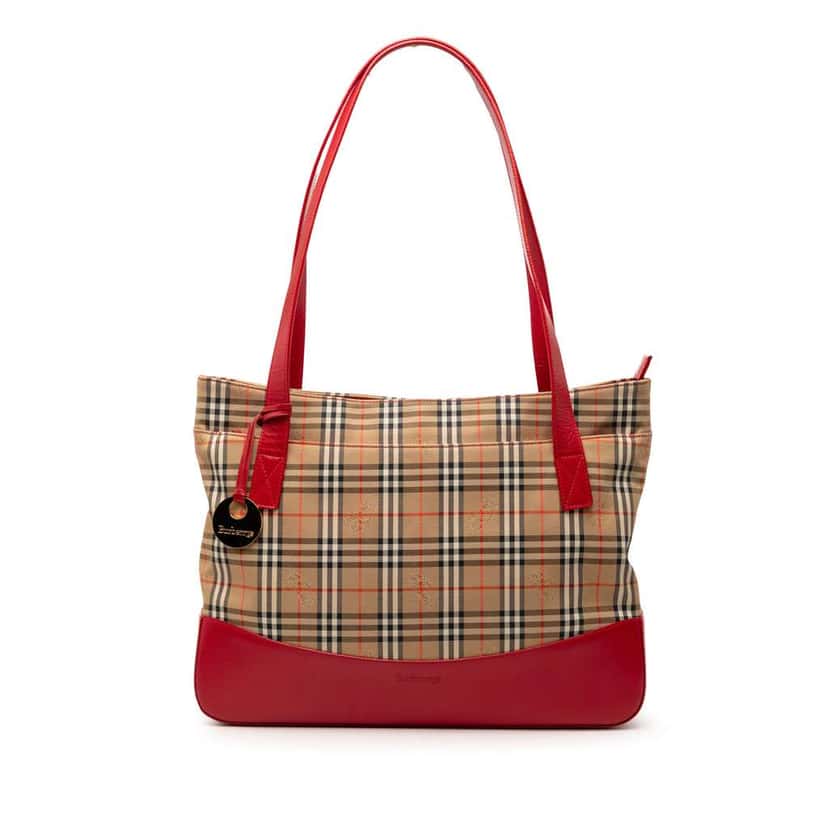 Burberry Haymarket Check Canvas Tote Beige Canvas Very good condition - Front View