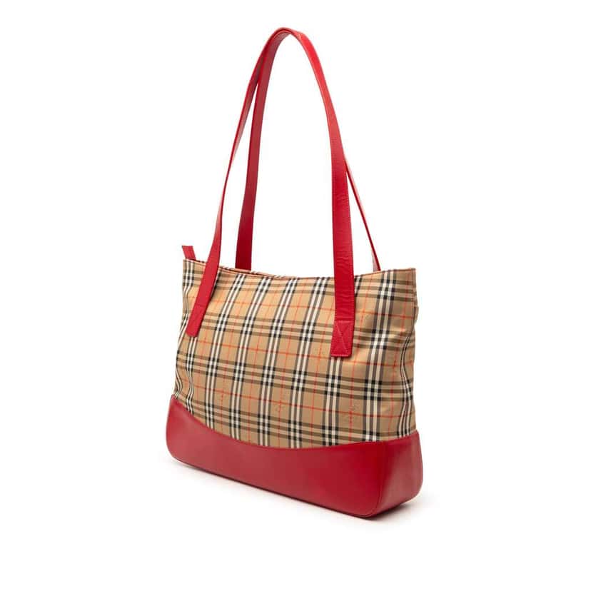 Burberry Haymarket Check Canvas Tote Beige Canvas Very good condition - Back View