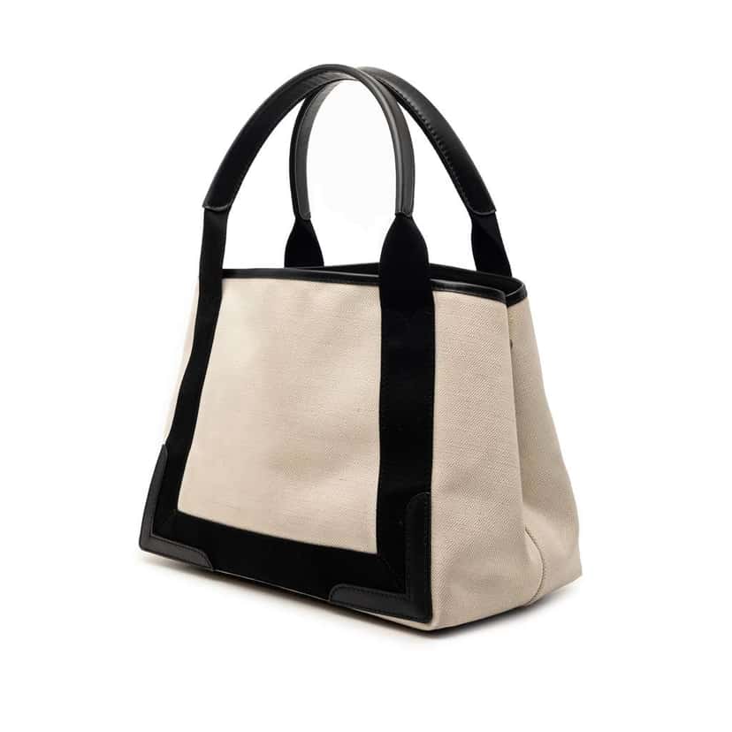 Balenciaga Canvas Navy Cabas Tote S White Canvas Very good condition - Back View